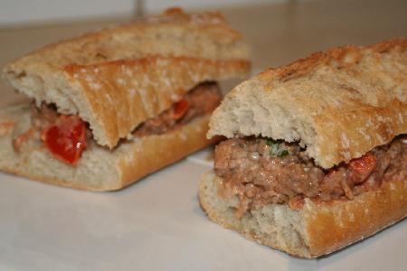 Bild vom Rezept Gefülltes Baguette mit Hackfleisch