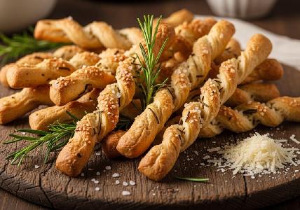 Bild vom Rezept Hefe-Knusperstangen mit Rosmarin und Parmesan