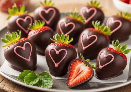 Bild vom Rezept Schokolierte Erdbeeren mit Herzen