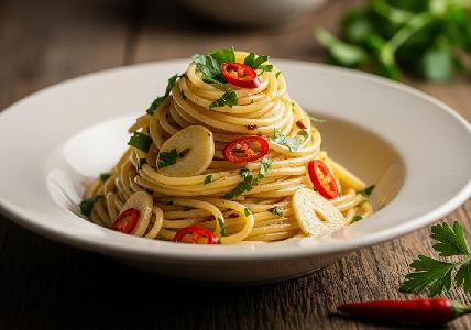 Bild vom Rezept Spaghetti Aglio e Olio mit frischer Petersilie