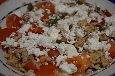 Bild vom Rezept Griechische Reispfanne mit Gemüse und Schafskäse