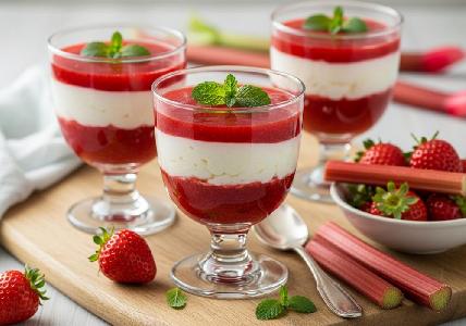 Bild vom Rezept Oster-Quark-Mousse mit Erdbeer-Rhabarber-Spiegel