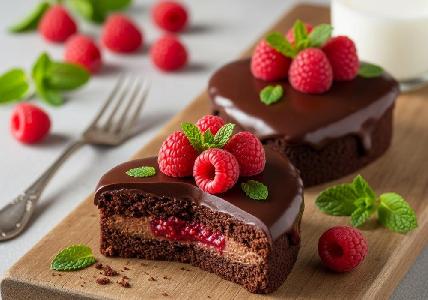 Bild vom Rezept Herzblatt Schoko-Himbeer Törtchen