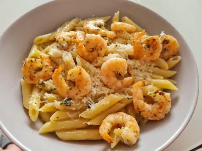 Bild vom Rezept Penne al Limone mit Garnelen