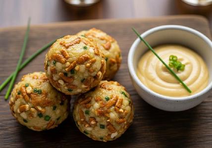 Bild vom Rezept Obatzda-Brezn-Knödel mit süßem Senf-Dip