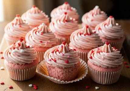 Bild vom Rezept Herz-Cupcakes mit Frischkäse-Frosting