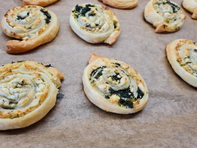Bild vom Rezept Spinat-Feta Blätterteigrollen