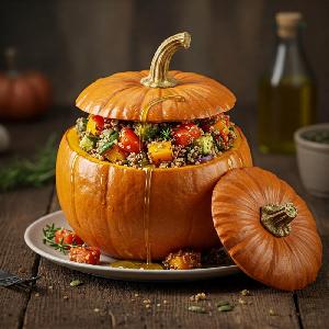 Bild vom Rezept Vegetarischer gefüllter Kürbis